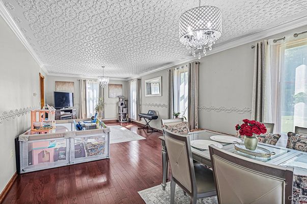 Chandelier, Dining room, Interior, Living room, Wood Texture Flooring