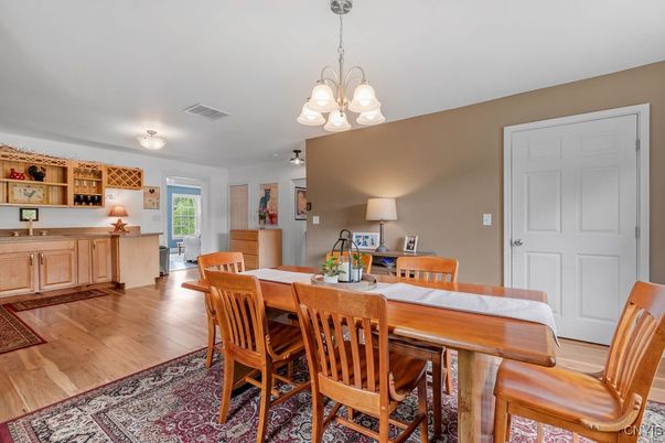 Chandelier, Dining room, Interior, Wood Texture Flooring