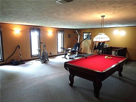 Billiard Table, Fitness Equipment, Game Room, Interior, Pendant Lights