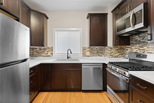 Interior, Kitchen, Stainless Steel Appliances, Wood Texture Flooring