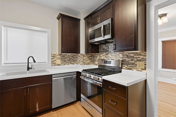 Interior, Kitchen, Stainless Steel Appliances, Wood Texture Flooring