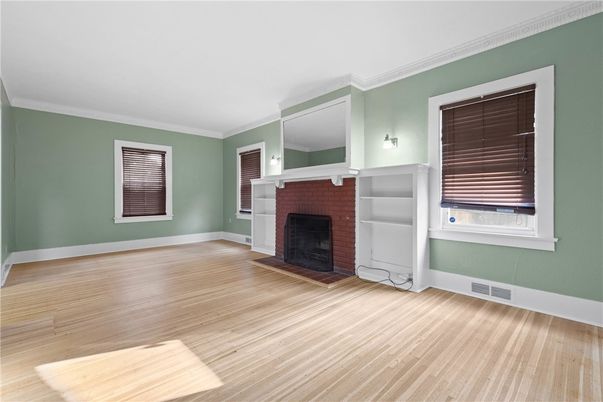Empty room, Fireplace, Interior, Wood Texture Flooring