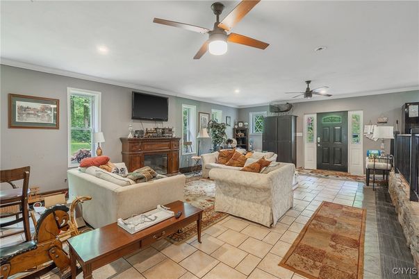 Fireplace, Interior, Living room, Recessed Lighting