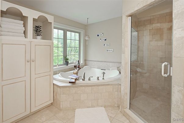Bathroom, Glass Shower, Interior, Pendant Lights