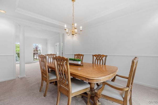 Chandelier, Dining room, Interior, Recessed Lighting