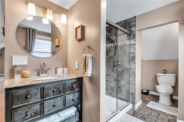 Bathroom, Dual Sink Vanities, Glass Shower, Interior