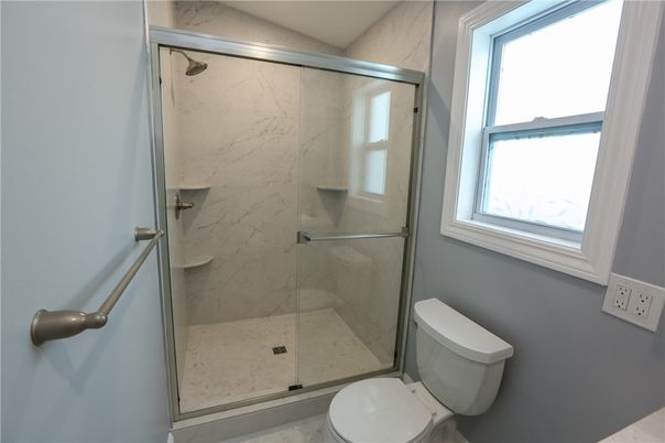 Bathroom, Glass Shower, Interior, Marble Walls