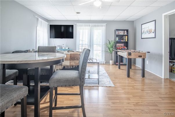 Dining room, Game Room, Interior, Wood Texture Flooring
