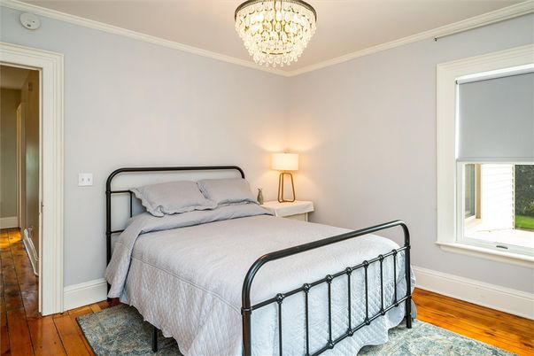 Bedroom, Chandelier, Interior, Wood Texture Flooring