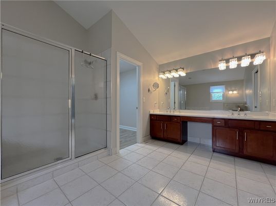 Bathroom, Dual Sink Vanities, Glass Shower, Interior