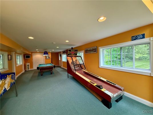 Billiard Table, Game Room, Interior, Recessed Lighting