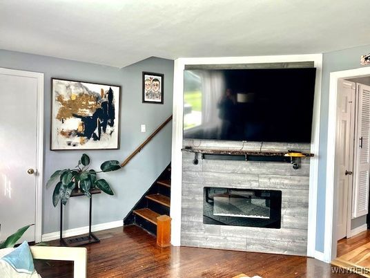 Fireplace, Interior, Wood Texture Flooring