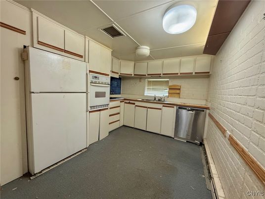 Interior, Kitchen, Stainless Steel Appliances, Stone Walls