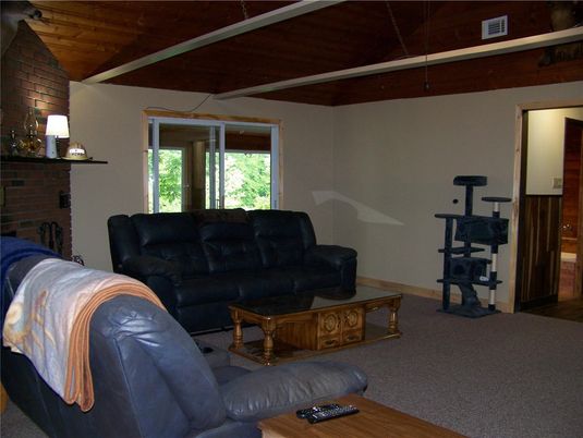 Fitness Equipment, Interior, Living room, Stone Walls, Wooden Ceilings