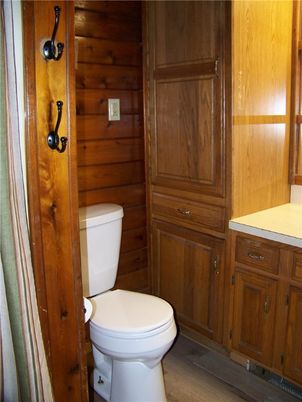 Bathroom, Interior, Wood Texture Flooring, Wooden Walls