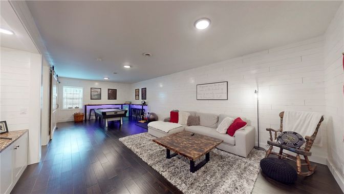 Billiard Table, Game Room, Interior, Living room, Recessed Lighting, Wood Texture Flooring