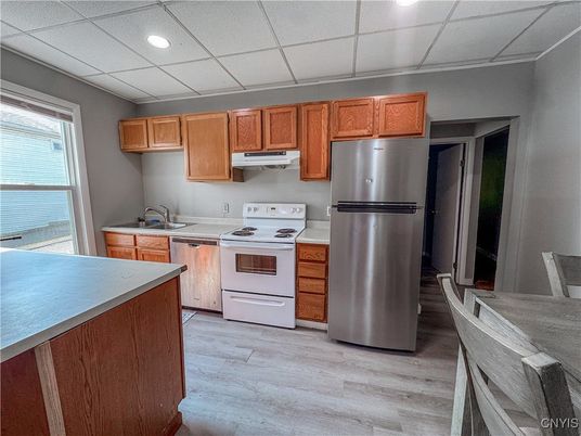 Interior, Kitchen, Recessed Lighting, Wood Texture Flooring