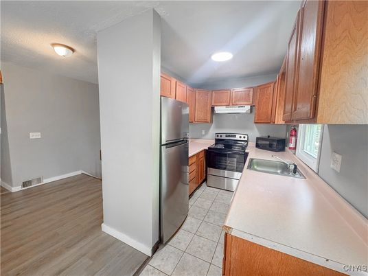 Interior, Kitchen, Recessed Lighting, Wood Texture Flooring