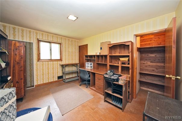Home Office, Interior, Recessed Lighting, Wooden Walls