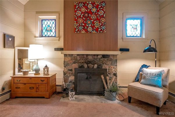Fireplace, Interior, Wooden Walls