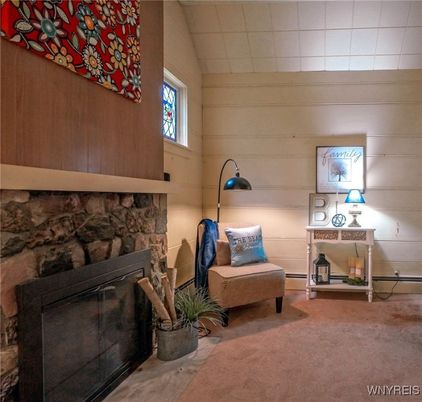 Fireplace, Interior, Wooden Walls