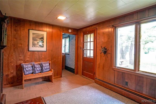 Interior, Recessed Lighting, Wood Texture Flooring, Wooden Walls