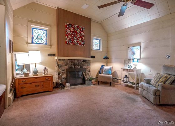 Fireplace, Interior, Wooden Walls