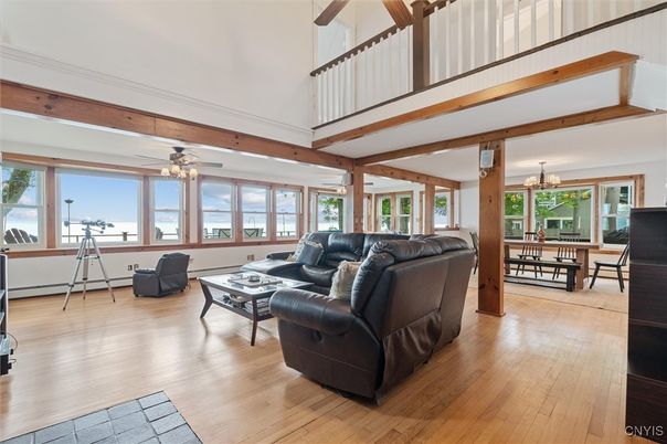 Chandelier, Dining room, Interior, Living room, Wooden Beams, Wood Texture Flooring