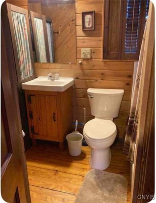Bathroom, Interior, Wood Texture Flooring, Wooden Walls