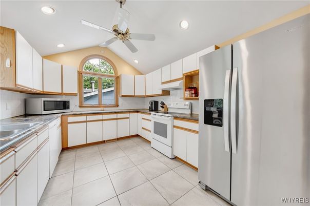 Interior, Kitchen, Recessed Lighting, Tile Countertops