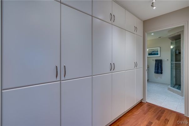 Bathroom, Interior, Recessed Lighting, Wood Texture Flooring