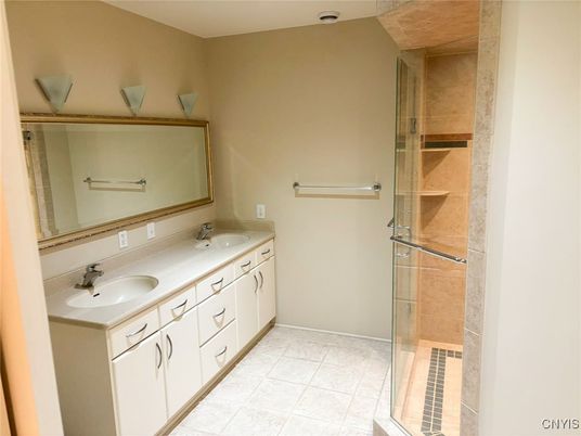 Bathroom, Dual Sink Vanities, Glass Shower, Interior
