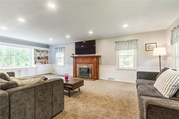 Fireplace, Interior, Living room, Recessed Lighting