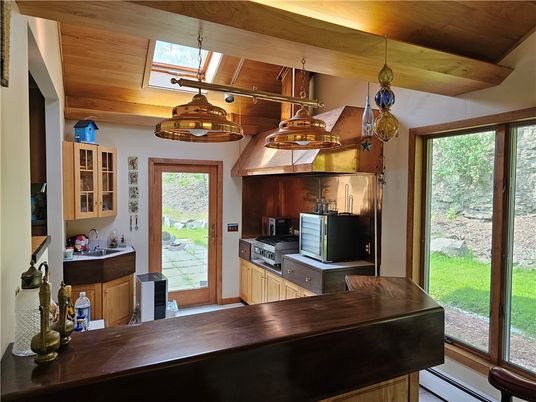 Interior, Kitchen, Pendant Lights, Wooden Ceilings
