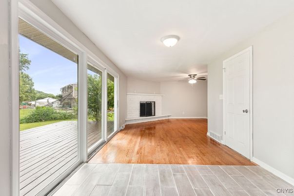 Empty room, Fireplace, Interior, Wood Texture Flooring