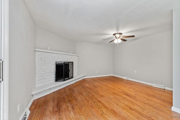 Empty room, Fireplace, Interior, Wood Texture Flooring