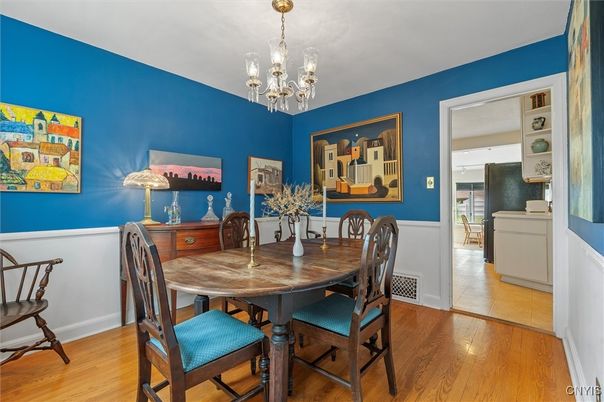 Chandelier, Dining room, Interior, Wood Texture Flooring