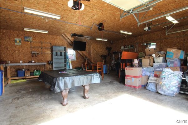 Billiard Table, Game Room, Garage, Interior, Wooden Walls