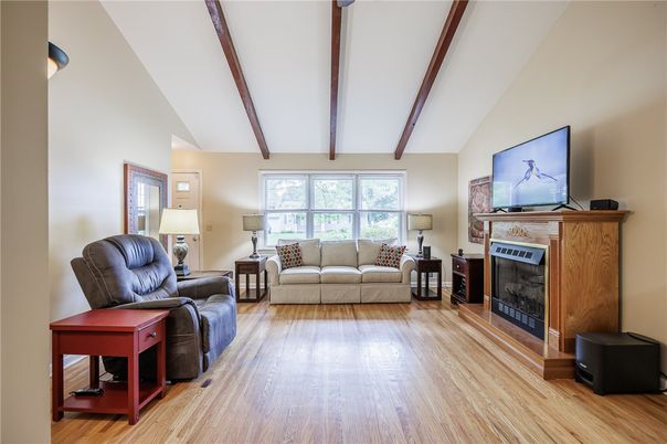 Fireplace, Interior, Living room, Wooden Beams, Wood Texture Flooring