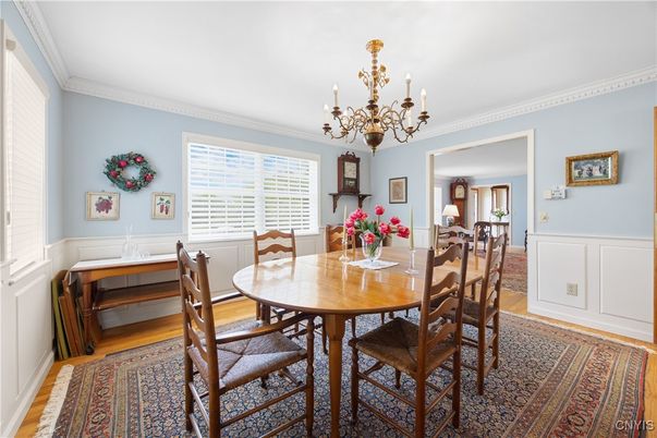 Chandelier, Dining room, Interior, Wood Texture Flooring