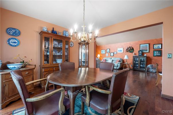Chandelier, Dining room, Interior, Wood Texture Flooring