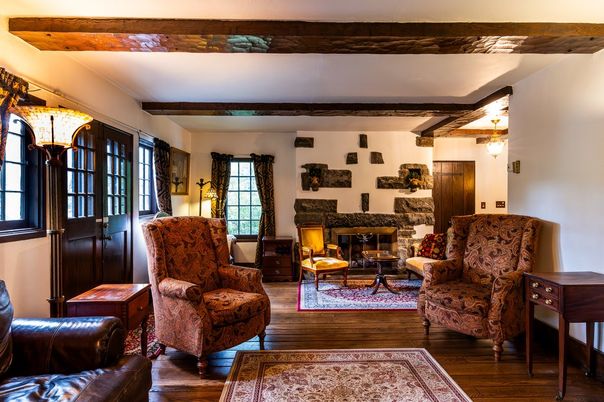 Fireplace, Interior, Living room, Wooden Beams, Wood Texture Flooring