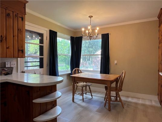 Chandelier, Dining room, Interior, Wood Texture Flooring