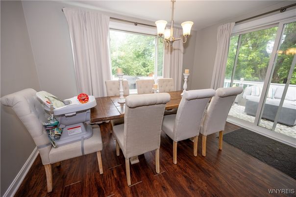 Chandelier, Dining room, Interior, Pendant Lights, Wood Texture Flooring