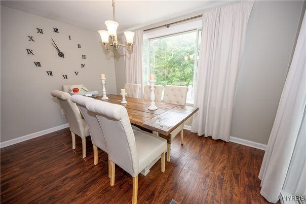 Chandelier, Dining room, Interior, Pendant Lights, Wood Texture Flooring