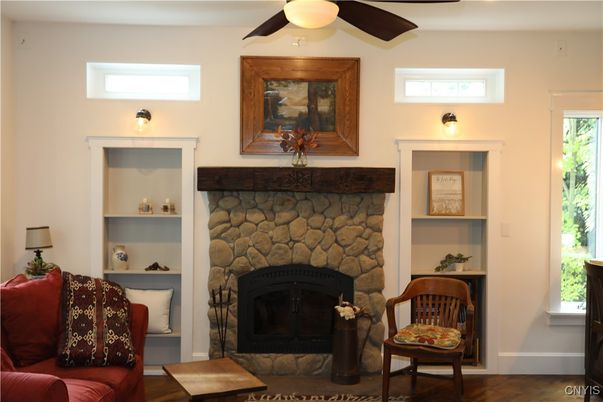 Fireplace, Interior, Wood Texture Flooring