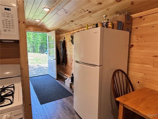 Interior, Kitchen, Recessed Lighting, Wooden Ceilings, Wood Texture Flooring, Wooden Walls