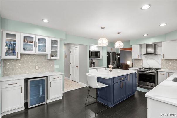 Interior, Kitchen, Pendant Lights, Recessed Lighting, Stainless Steel Appliances