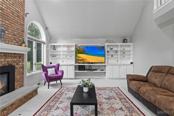 Fireplace, Interior, Living room, Stone Walls