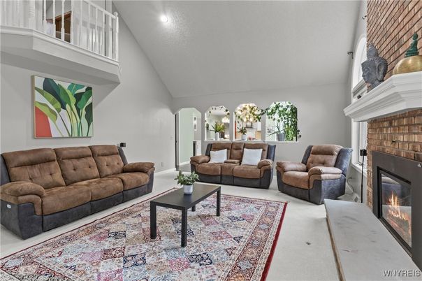Fireplace, Interior, Living room, Recessed Lighting
